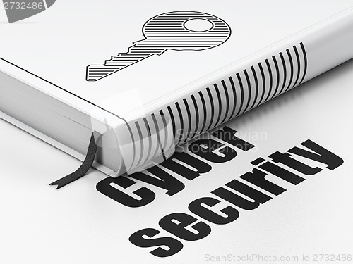 Image of Protection concept: book Key, Cyber Security on white background