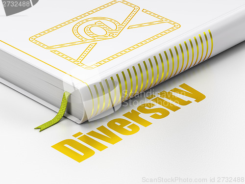 Image of Business concept: book Email, Diversity on white background