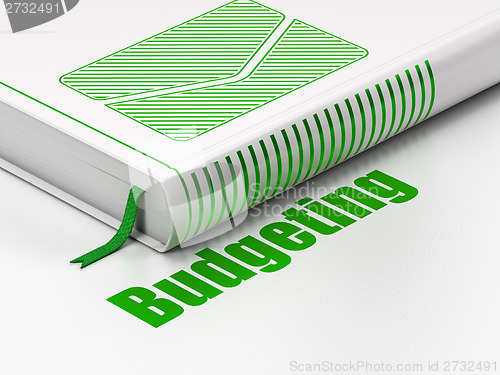 Image of Finance concept: book Email, Budgeting on white background