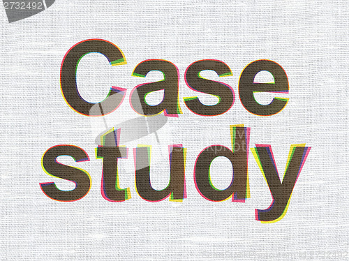 Image of Education concept: Case Study on fabric texture background