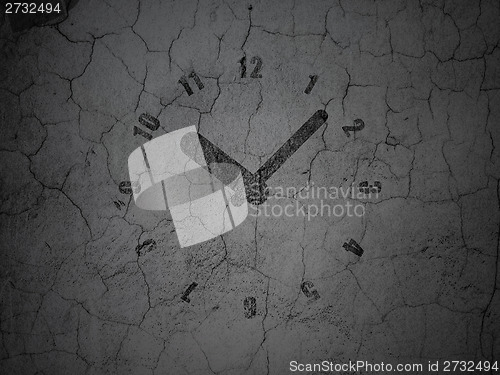 Image of Time concept: Clock on grunge wall background