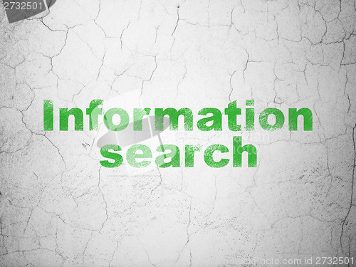 Image of Data concept: Information Search on wall background