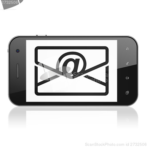 Image of Finance concept: Email on smartphone