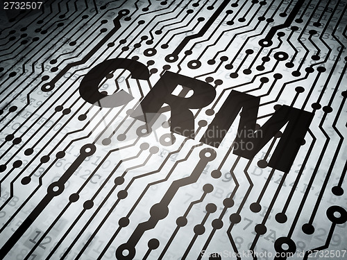 Image of Finance concept: circuit board with CRM