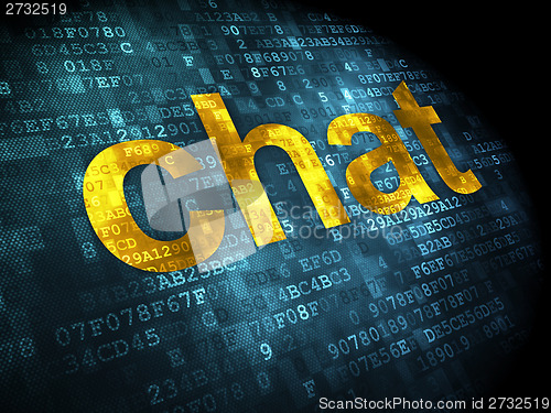Image of SEO web development concept: Chat on digital background