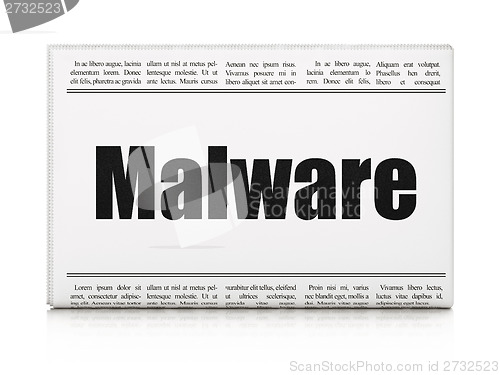 Image of Security concept: newspaper headline Malware