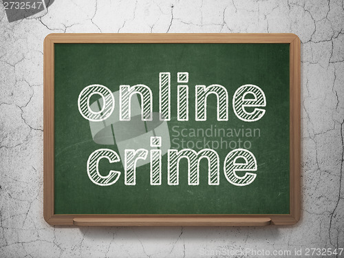 Image of Privacy concept: Online Crime on chalkboard background