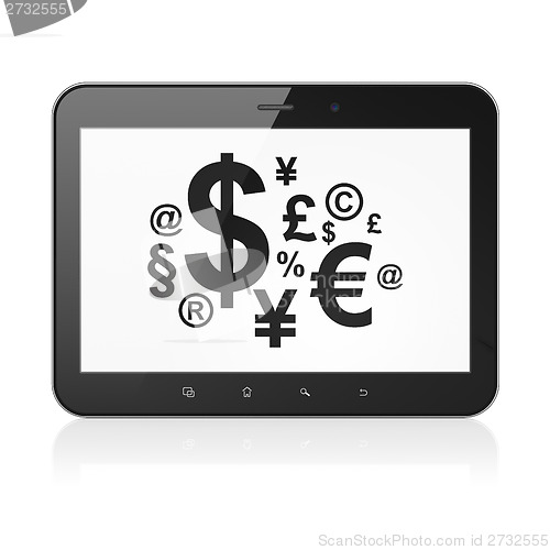 Image of News concept: Finance Symbol on tablet pc computer