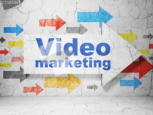 Image of Business concept: arrow with Video Marketing on grunge wall background