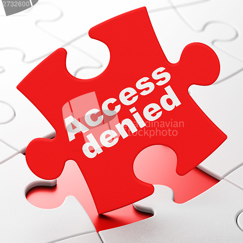 Image of Safety concept: Access Denied on puzzle background