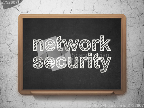 Image of Privacy concept: Network Security on chalkboard background