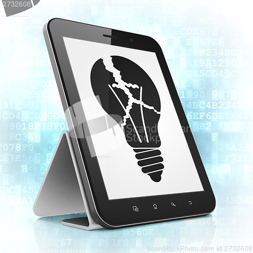 Image of Business concept: Light Bulb on tablet pc computer