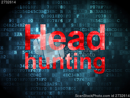 Image of Finance concept: Head Hunting on digital background