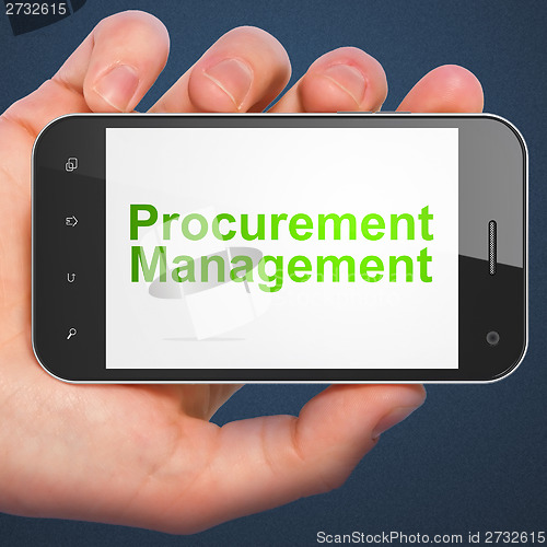 Image of Business concept: Procurement Management on smartphone