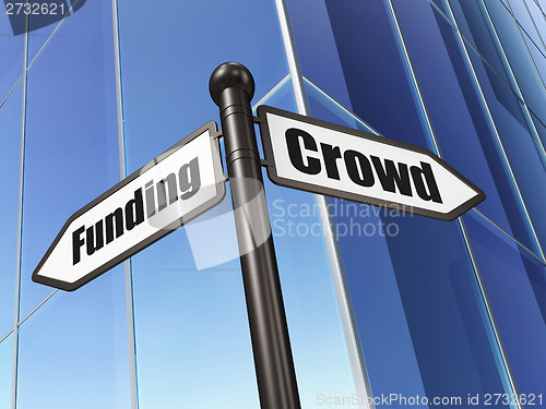 Image of Finance concept: sign Crowd Funding on Building background