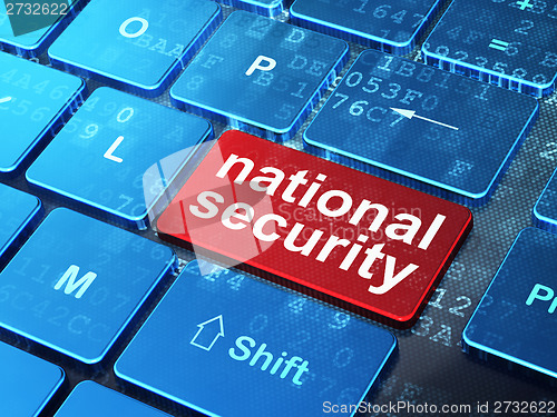 Image of Safety concept: National Security on computer keyboard background