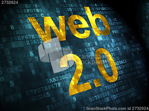 Image of SEO web development concept: Web 2.0 on digital background