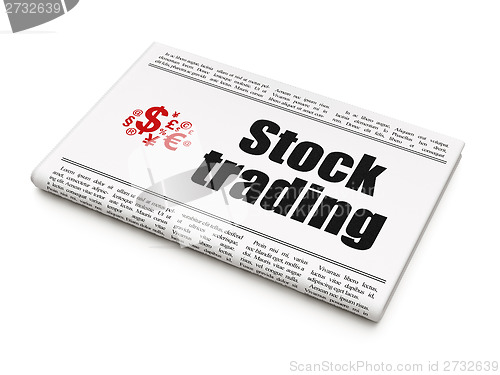 Image of Business concept: newspaper with Stock Trading and Finance Symbol