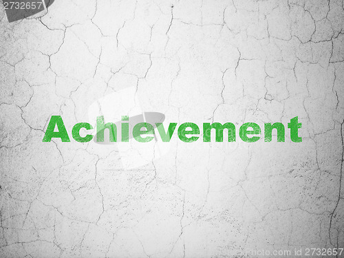 Image of Education concept: Achievement on wall background