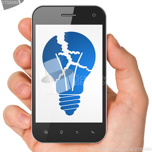 Image of Business concept: Light Bulb on smartphone