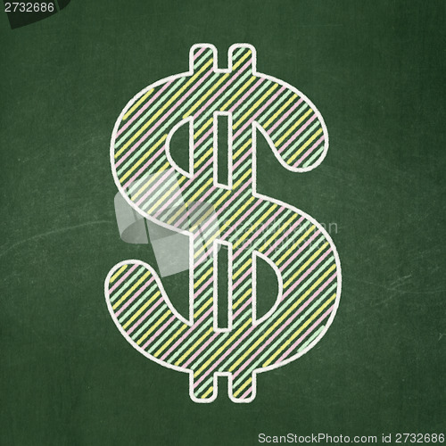 Image of Currency concept: Dollar on chalkboard background