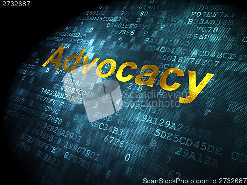 Image of Law concept: Advocacy on digital background