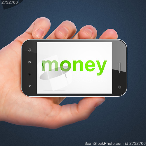 Image of Finance concept: Money on smartphone