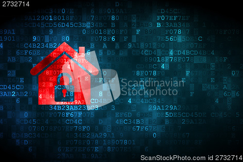 Image of Finance concept: Home on digital background