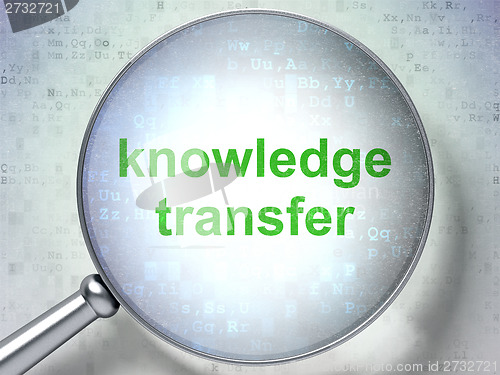 Image of Education concept: Knowledge Transfer with optical glass