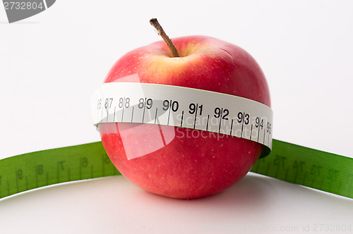 Image of Fresh apples with centimeter