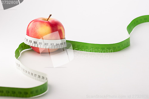 Image of Fresh apples with centimeter