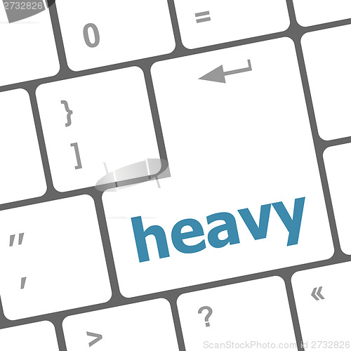 Image of heavy word on computer pc keyboard key