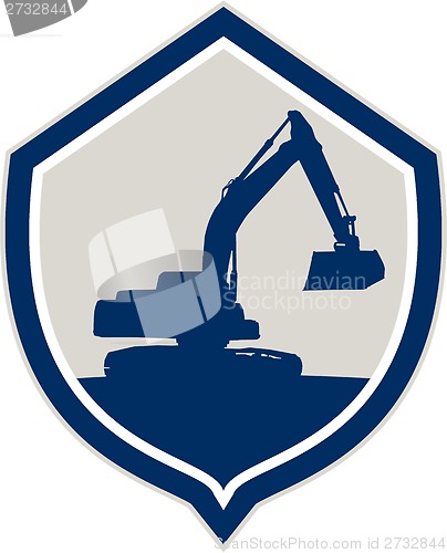 Image of Mechanical Digger Excavator Shield Retro