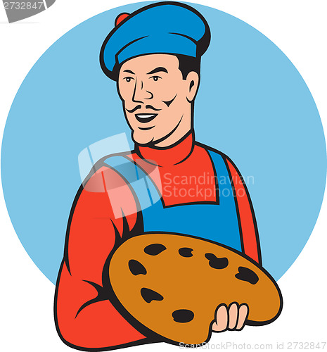 Image of Artist Painter Holding Paint Palette Cartoon