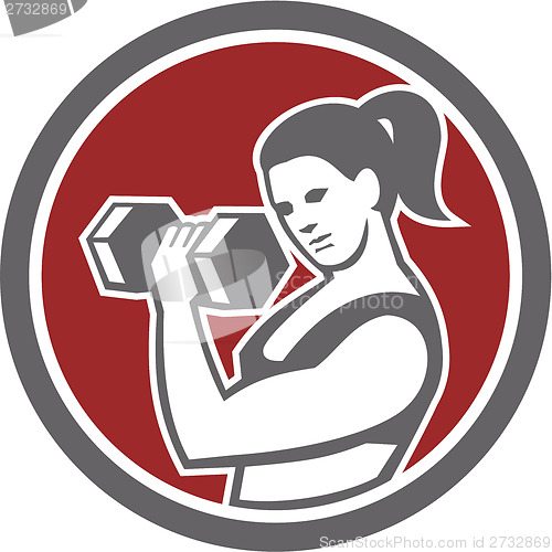 Image of Female Lifting Dumbbell Fitness Circle