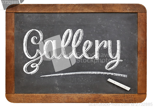 Image of gallery word on blackboard