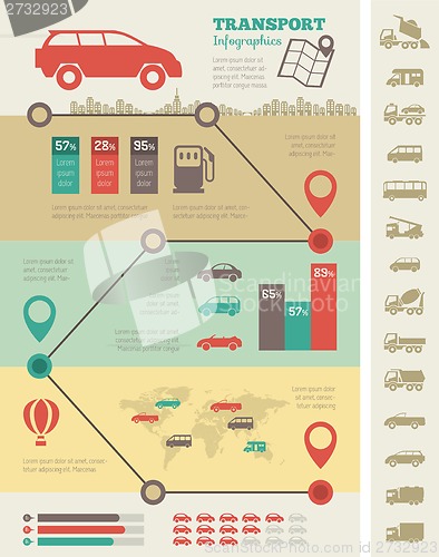 Image of Transportation Infographic Template.