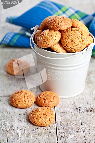 Image of meringue almond cookies in bucket 