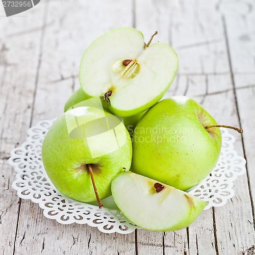 Image of ripe green apples 