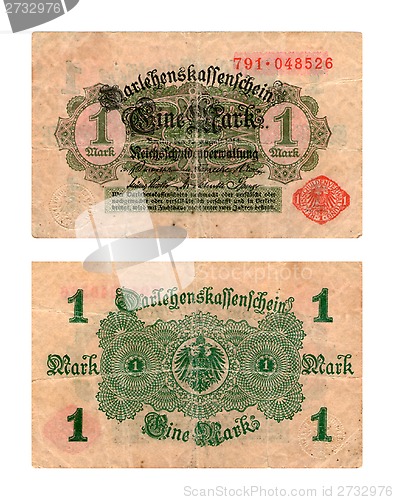 Image of Reichsbanknote, one mark, German Empire, 1919