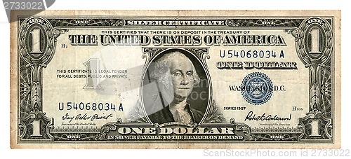 Image of silver certificate, dollar, USA, 1957