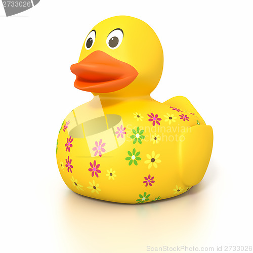 Image of rubber duck with flowers