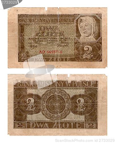 Image of Emissionyy Bank of the Poland, two zloties, 1941