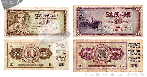 Image of ten and twenty dinars, Yugoslavia, 1974, 1978