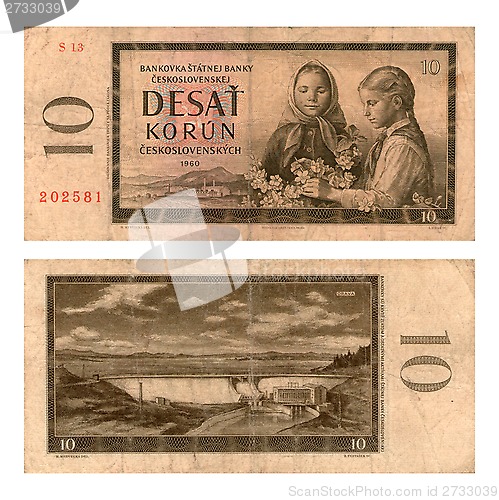 Image of ten kronas, Czechoslovakia, 1960