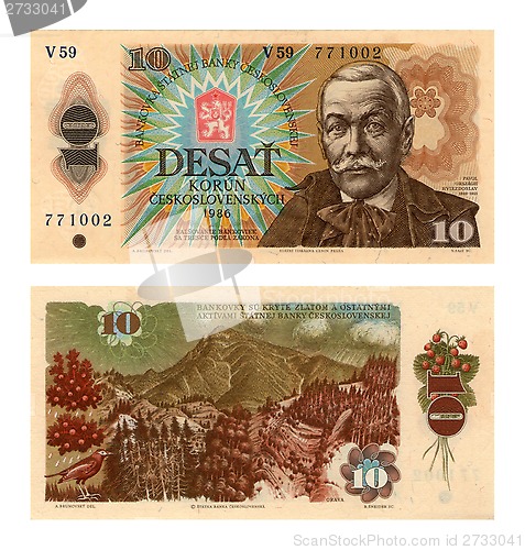 Image of ten kronas, Czechoslovakia, 1986