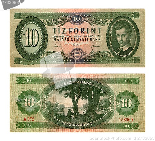 Image of ten forints, Hungary, 1962