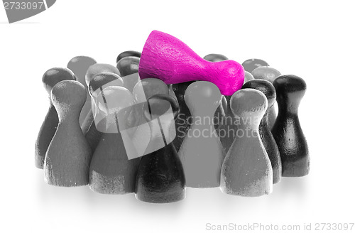 Image of Pink pawn is crowdsurfing