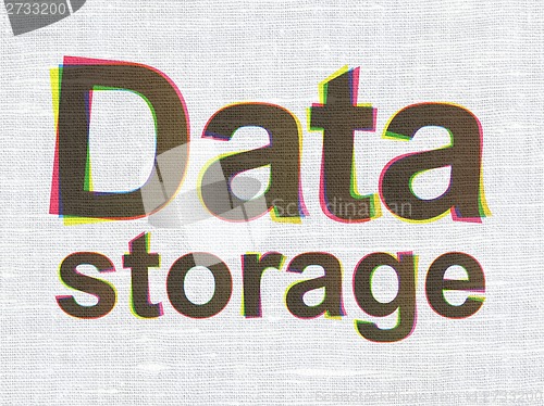 Image of Data concept: Data Storage on fabric texture background