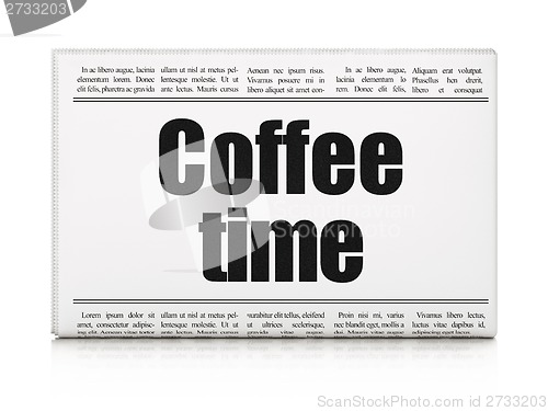 Image of Time concept: newspaper headline Coffee Time